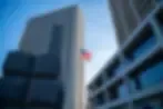 photo of an american flag flying in Ft. Worth Texas.