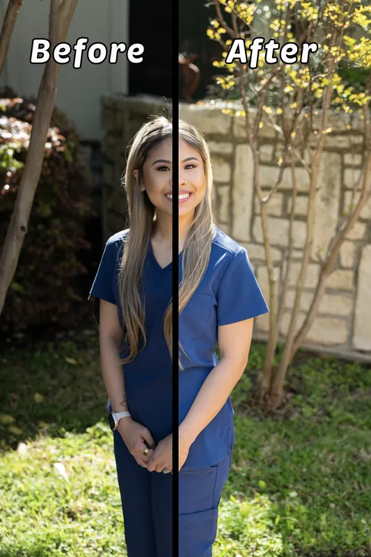 photo that shows off the difference between a raw and edited photo
